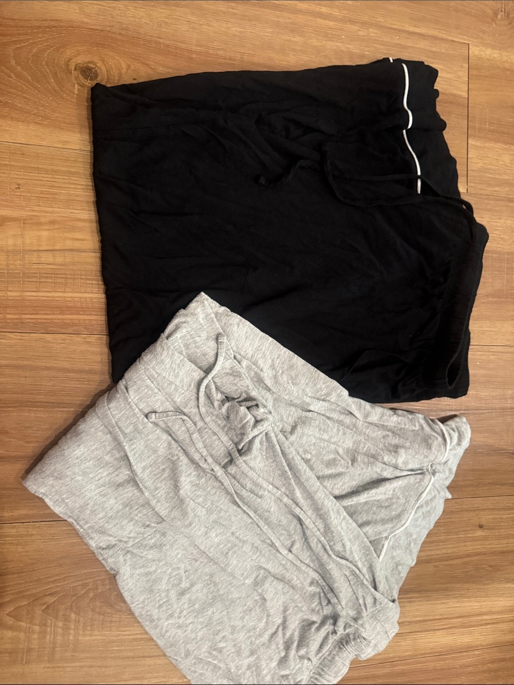 Cotton Lounge Shorts - Black & Light Gray
